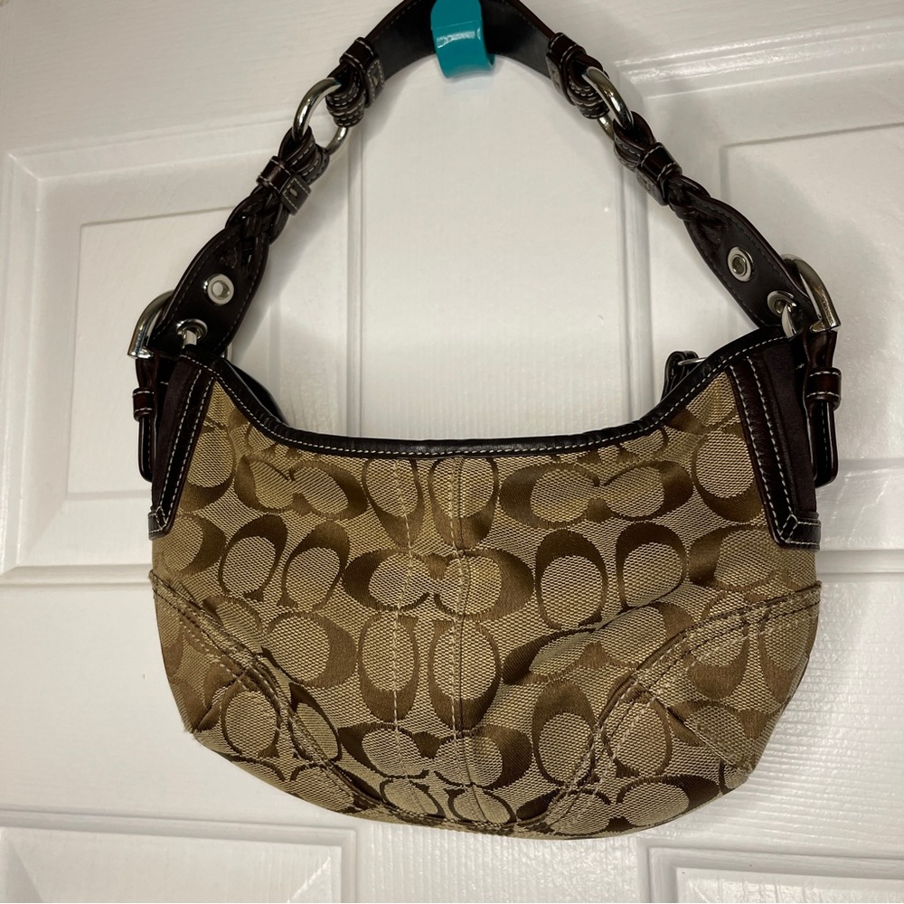 Coach Y2K brown Signature Mini Shoulder Hobo bag purse